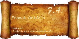 Franck Arián névjegykártya